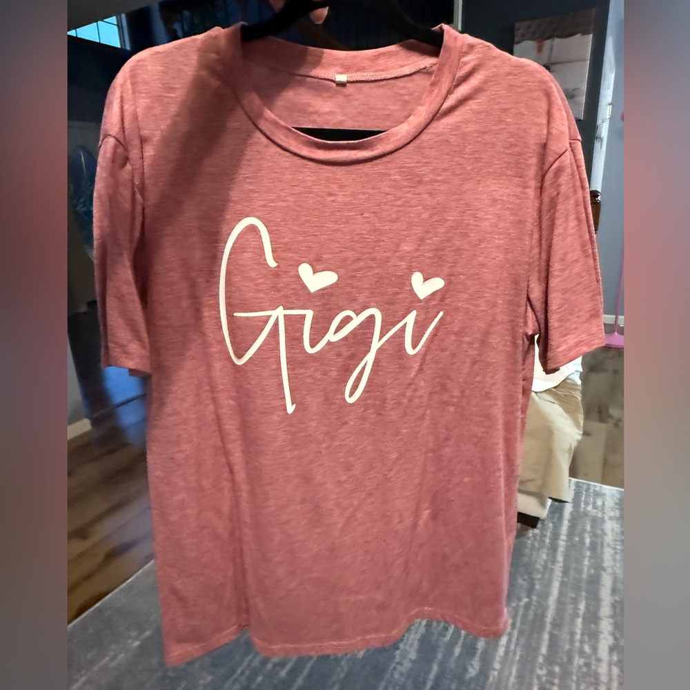 Pink Graphic Tee with 'Gigi' Print